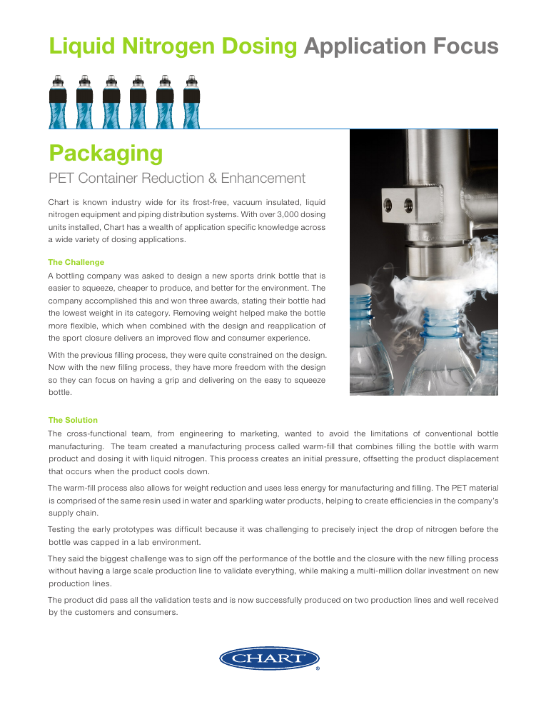 Chart lightweight PET nitrogen dosing brochure