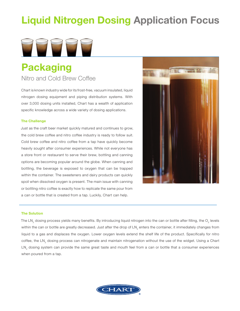 Chart nitro and cold brew coffee dosing brochure